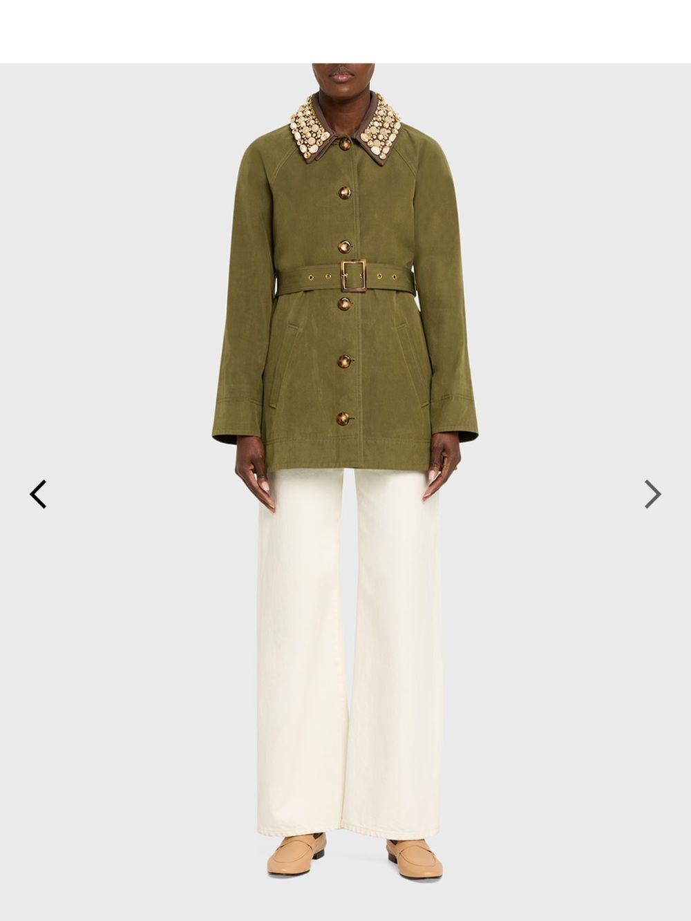Veronica Beard Langham Waxed Belted Dickey Coat with Removable Collar - Picture 4 of 7